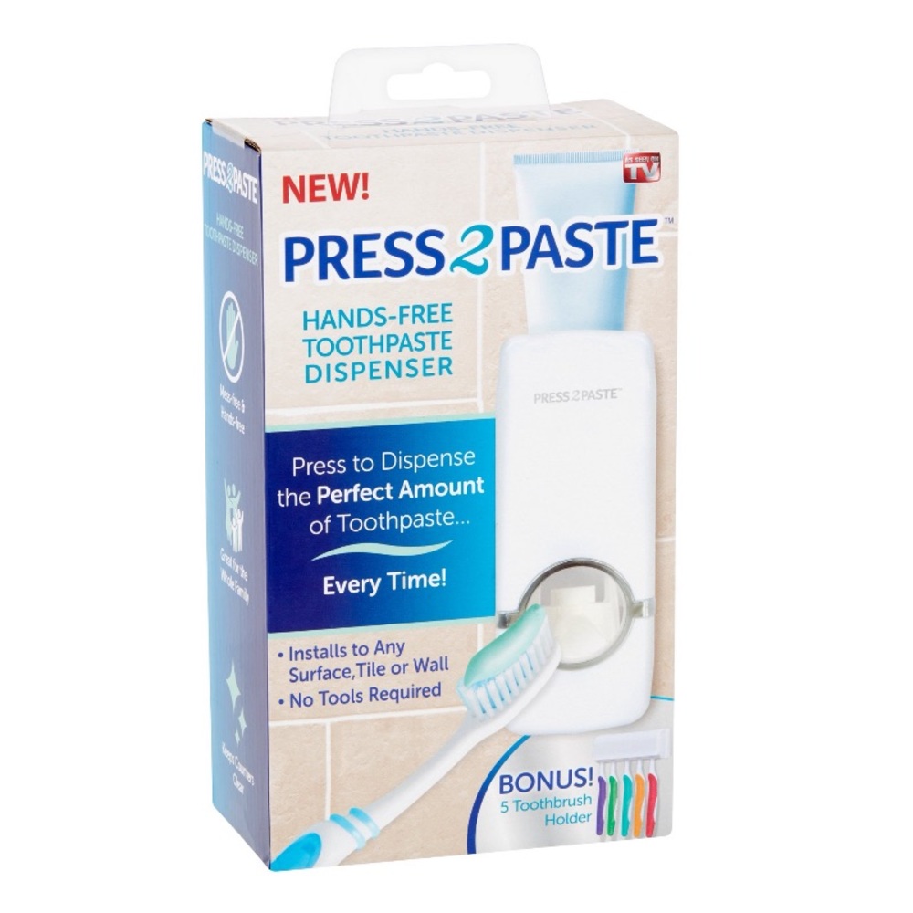 Press2Paste Hands-Free Toothpaste Dispenser